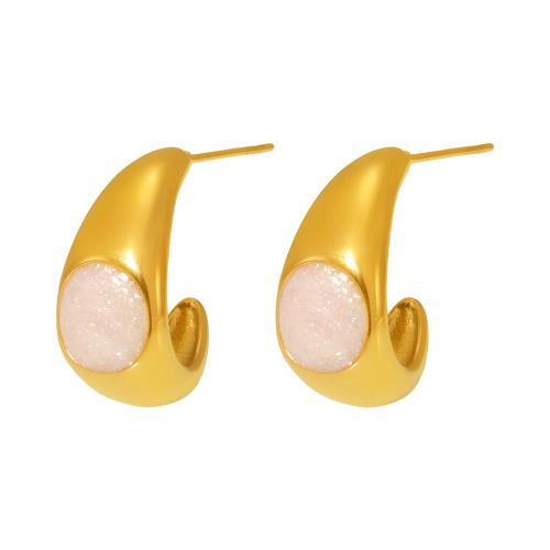 Boucle d'oreille de gaujon en acier inoxydable, Acier inoxydable 304, Placage, bijoux de mode & pour femme & émail, plus de couleurs à choisir, Vendu par paire