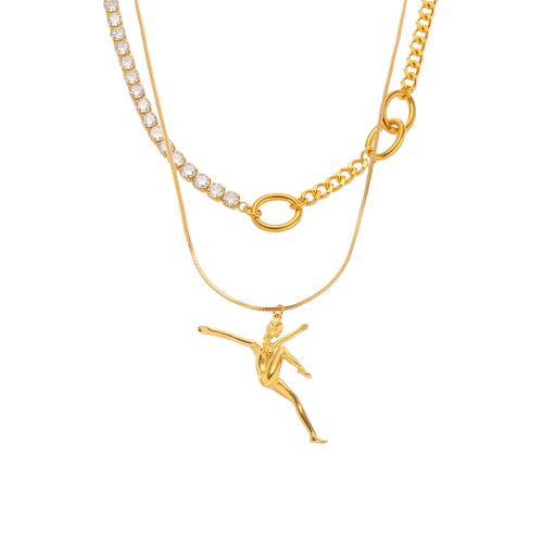 Stainless Steel Jewelry Necklace, 304 Stainless Steel, with Cubic Zirconia, plated, fashion jewelry & different styles for choice & for woman, more colors for choice, Sold By PC