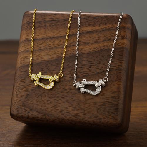 Titanium Steel Necklace, plated, for woman & with rhinestone & hollow, more colors for choice, Sold By PC