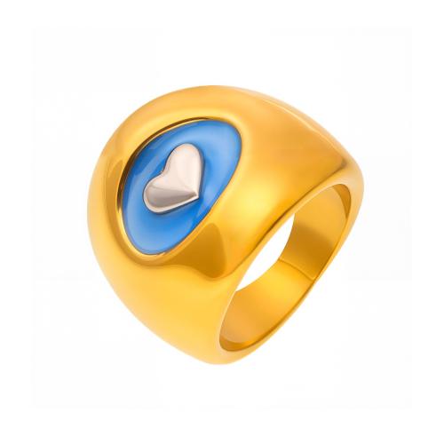 Stainless Steel Finger Ring, 304 Stainless Steel, plated, different size for choice & for woman & enamel, more colors for choice, Sold By PC