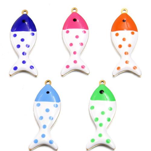 Stainless Steel Animal Pendants, 304 Stainless Steel, Fish, plated, DIY & enamel, more colors for choice, 10PCs/Bag, Sold By Bag