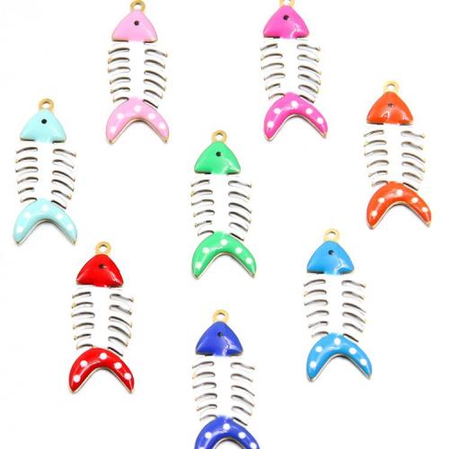 Stainless Steel Animal Pendants, 304 Stainless Steel, Fish Bone, plated, DIY & enamel, more colors for choice, Sold By PC