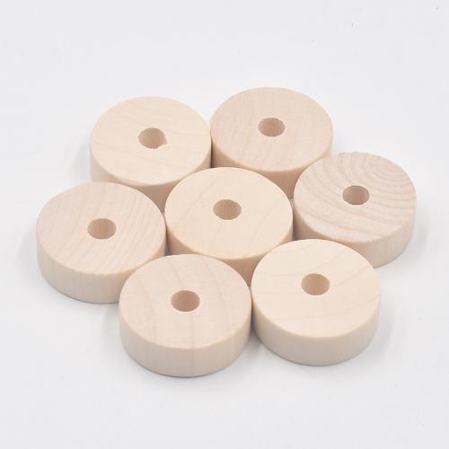Wood Abacus Beads, polished, DIY, beige, 30x30mm, Sold By PC