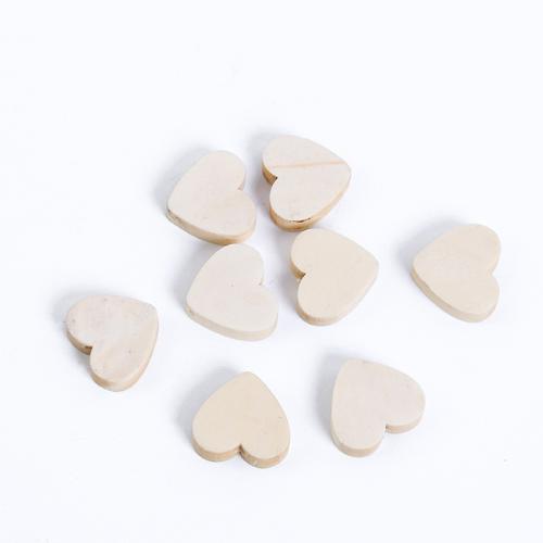 Wood Beads, Heart, polished, DIY, beige, 20x19mm, 50PCs/Bag, Sold By Bag