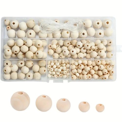 Wood Beads, polished, DIY, beige, Sold By Box