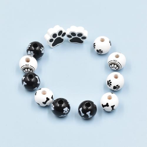 Wood Beads, printing, DIY, more colors for choice, Sold By PC