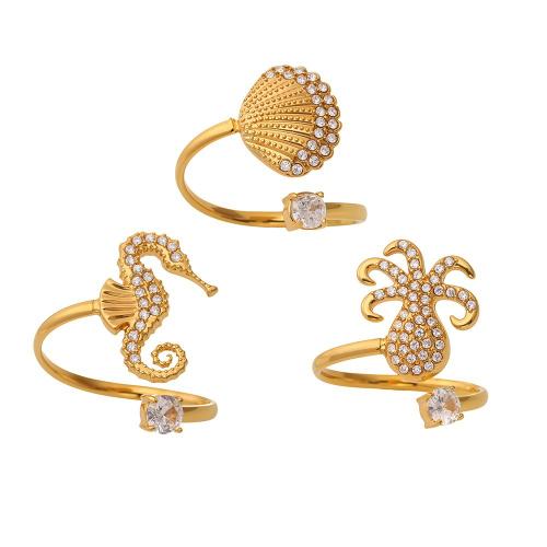 Cubic Zirconia Stainless Steel Finger Ring, 304 Stainless Steel, plated, different styles for choice & micro pave cubic zirconia & for woman, more colors for choice, Sold By PC