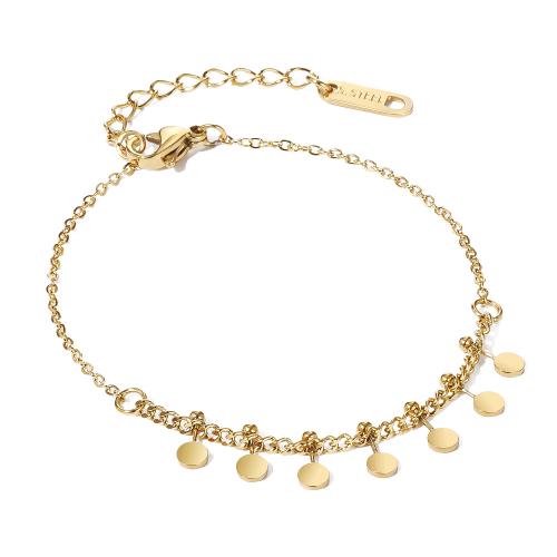 Stainless Steel Jewelry Bracelet, 304 Stainless Steel, 18K gold plated, fashion jewelry & different styles for choice & for woman, Sold By PC