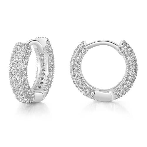 metal Anilla Aro Pendiente, chapado, unisexo & con diamantes de imitación, más colores para la opción, earring length 10-20mm, Vendido por Par