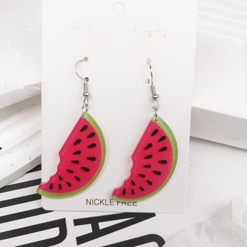 Acrílico Pendientes con Colgantes, con aleación de zinc, diferentes estilos para la opción & para mujer, earring length 20-68mm, Vendido por Par