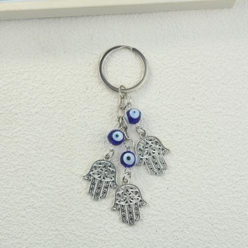 Tibetan Style Key Clasp, with Resin, Evil Eye, plated, vintage & Unisex & different styles for choice, key clasp length 60-90mm, Sold By PC