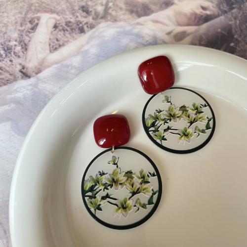 Acryl Tropfen Ohrring, mit Zinklegierung, Vintage & für Frau, earring length 30-60mm, verkauft von Paar