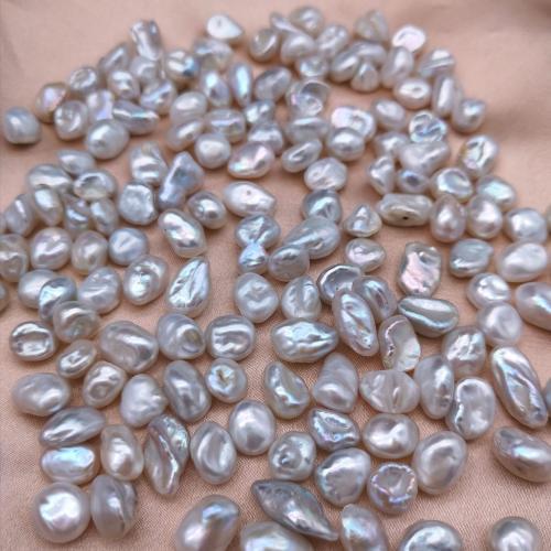 Cultured No Hole Freshwater Pearl Beads, Baroque, DIY, white, 7x8mm, Sold By PC
