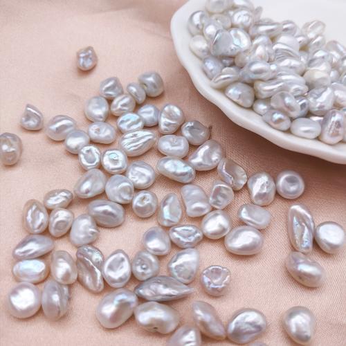 Cultured No Hole Freshwater Pearl Beads, Baroque, DIY, white, 7x8mm, Sold By PC