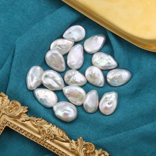 Cultured No Hole Freshwater Pearl Beads, Baroque, DIY, white, 14x20x6mm, Sold By PC
