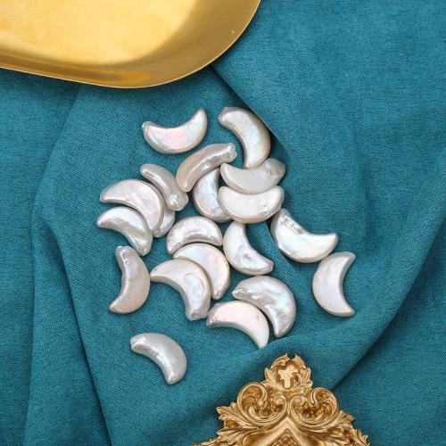 Cultured No Hole Freshwater Pearl Beads, Moon, DIY, white, 10x90mm, Sold By PC