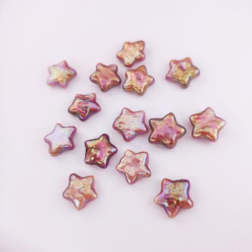 Cultured No Hole Freshwater Pearl Beads, Star, DIY, purple, 12x13mm, Sold By PC