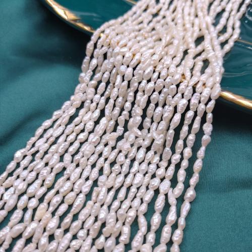 Cultured Baroque Freshwater Pearl Beads, irregular, DIY, white, 2x3mm, Sold By Strand