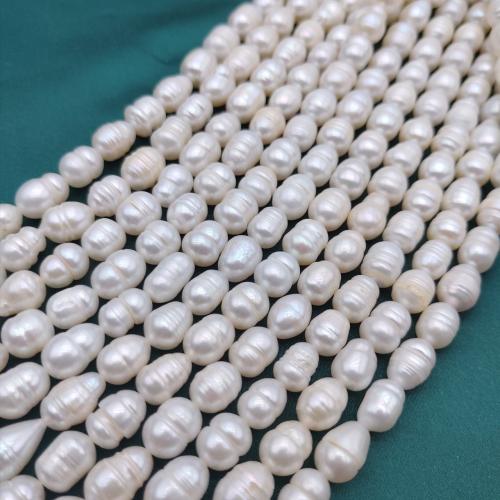 Cultured Baroque Freshwater Pearl Beads, irregular, DIY, white, 5x11mm, 43PCs/Strand, Sold By Strand