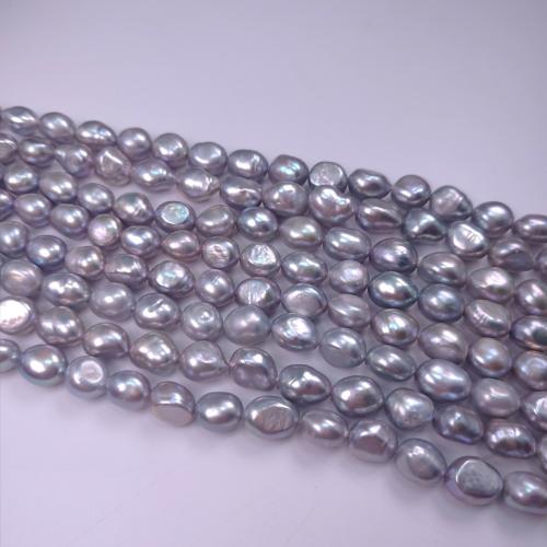Keshi Cultured Freshwater Pearl Beads, DIY, silver-grey, 8x9mm, 42PCs/Strand, Sold By Strand