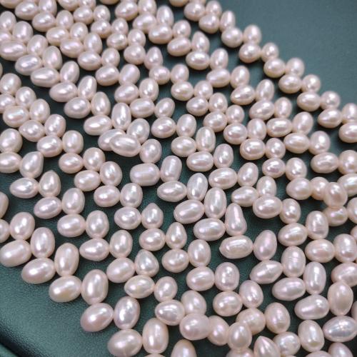 Cultured Potato Freshwater Pearl Beads, DIY, white, 6x7mm, 88PCs/Strand, Sold By Strand