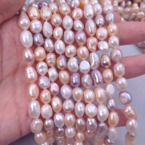 Cultured Baroque Freshwater Pearl Beads, Keshi, DIY, multi-colored, 8x9mm, 37PCs/Strand, Sold By Strand