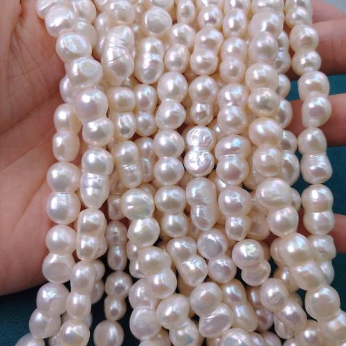 Cultured Baroque Freshwater Pearl Beads, irregular, DIY, white, 8x12x6mm, 29PCs/Strand, Sold By Strand