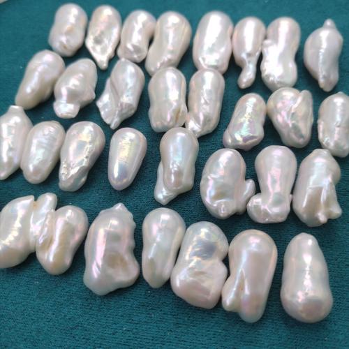Perles nacres sans trou de culture d'eau douce, perle d'eau douce cultivée, Baroque, DIY & aucun trou, blanc, 12x20mm, Vendu par PC