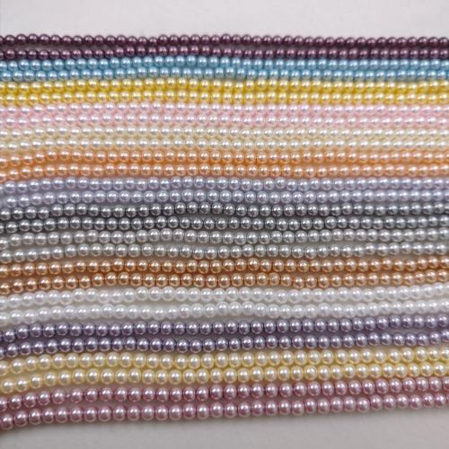 Glass Pearl Beads, Round, DIY, more colors for choice, 3x3mm, 140PCs/Strand, Sold By Strand