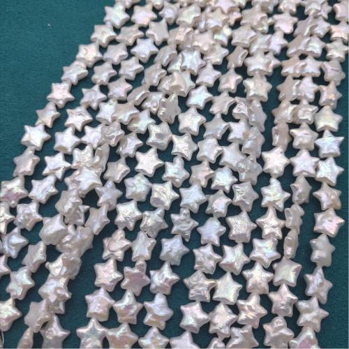 Naturel d'eau douce perles, perle d'eau douce cultivée, étoile, DIY, blanc, 10x11mm, 39PC/brin, Vendu par brin