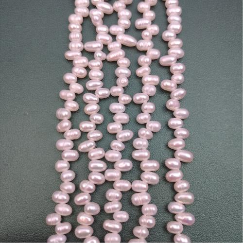 Perles nacres pommes de terre de culture d'eau douce, perle d'eau douce cultivée, pomme de terre, DIY, blanc, 4mm, Vendu par brin