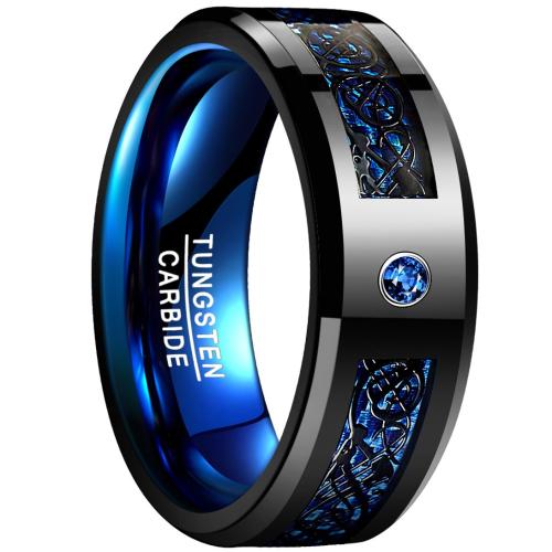 Tungsten Steel Finger Ring, plated, different size for choice & for man & two tone, Width :8mm, Sold By PC