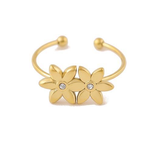 Kristalledelstahl- Finger-Ring-, 304 Edelstahl, mit Kristall, 18K vergoldet, Modeschmuck & für Frau, verkauft von PC