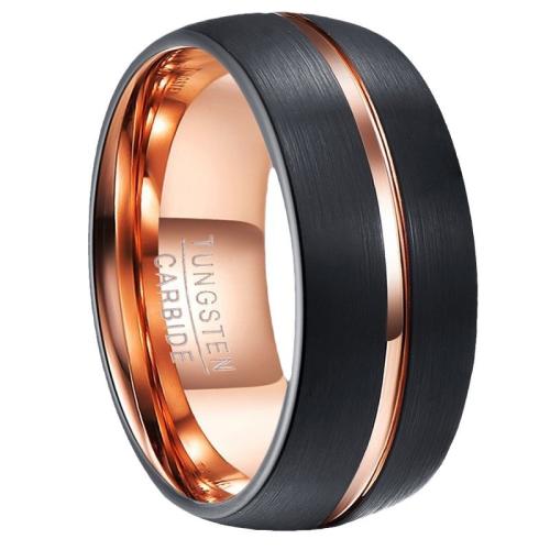 Tungsten Steel Finger Ring, plated, different size for choice & for man & two tone, wide:8mm, Sold By PC