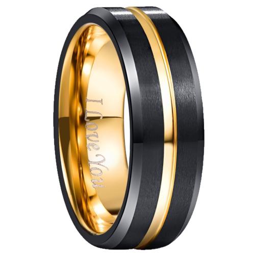 Tungsten Steel Finger Ring, plated, different size for choice & for man & two tone & frosted, Sold By PC
