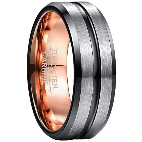 Tungsten Steel Finger Ring, plated, different size for choice & for man & two tone & frosted, Sold By PC