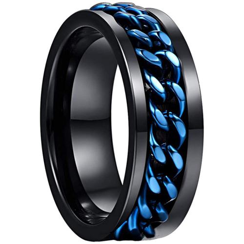 Tungsten Steel Finger Ring, plated, Unisex & different size for choice & two tone, Sold By PC