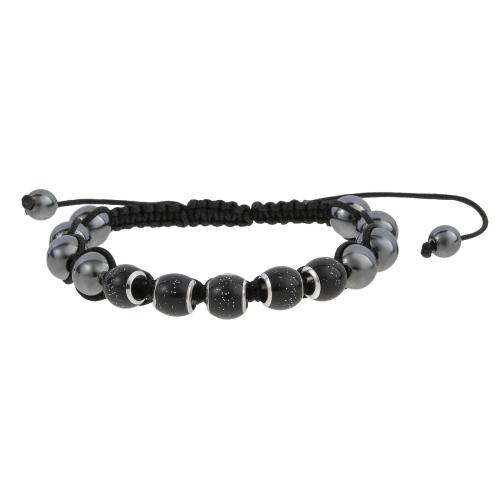 Gemstone Bracelets, Brass, with Hematite & Polyester, fashion jewelry & Unisex, Sold By PC