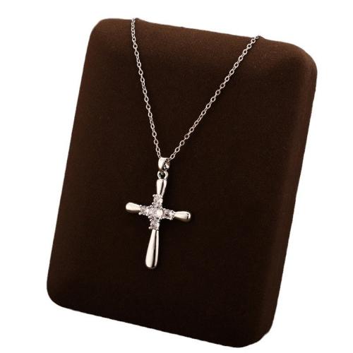 Titanstahl Halskette, plattiert, Modeschmuck & Micro pave Zirkonia & für Frau, keine, Länge:ca. 41 cm, verkauft von PC