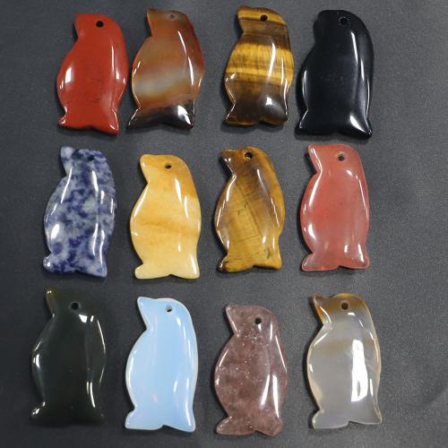 Gemstone Pendant, Penguin, DIY, more colors for choice, 39x21x6mm, Sold By PC