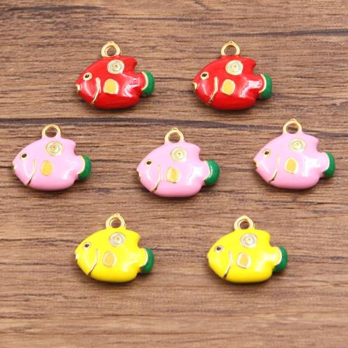 Stainless Steel Animal Pendants, 304 Stainless Steel, Fish, plated, DIY & enamel, more colors for choice, 10PCs/Bag, Sold By Bag