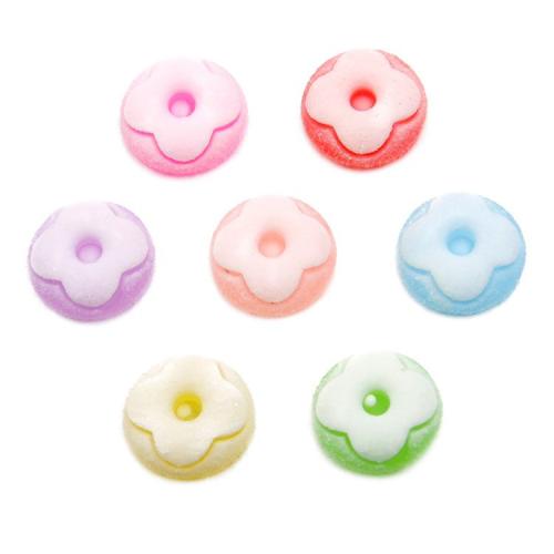 Hair Accessories DIY Findings, Resin, with Plastic, Flower, more colors for choice, 10PCs/Bag, Sold By Bag