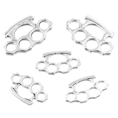 Zink-Aluminium-Anhänger, Zinklegierung, plattiert, DIY, Silberfarbe, 100PCs/Tasche, verkauft von Tasche