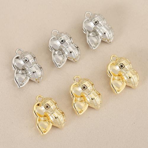 Brass Jewelry Pendants, Peanut, plated, DIY, more colors for choice, nickel, lead & cadmium free, 10PCs/Bag, Sold By Bag