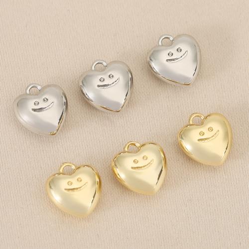 Brass Heart Pendants, plated, DIY, more colors for choice, nickel, lead & cadmium free, 10Strands/Bag, Sold By Bag