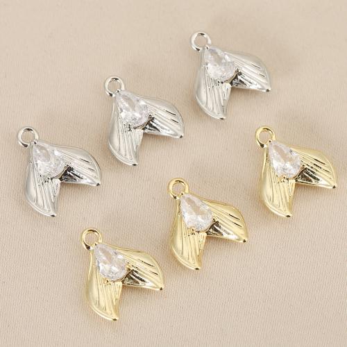 Cubic Zirconia Micro Pave Brass Pendant, Heart, plated, DIY & micro pave cubic zirconia, more colors for choice, nickel, lead & cadmium free, 10PCs/Bag, Sold By Bag