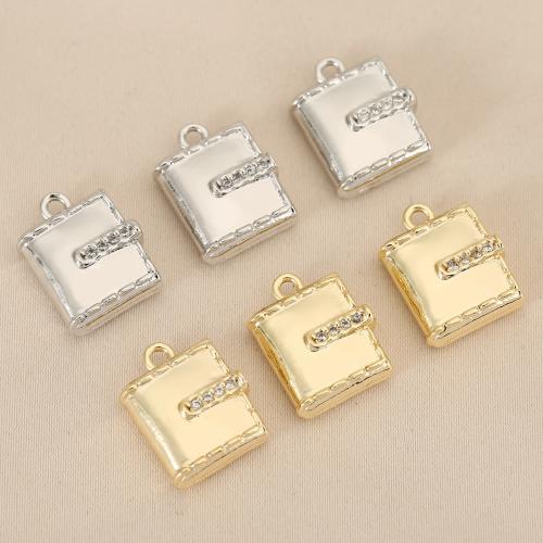 Цирконий Micro Pave латунь подвеска, Латунь, Книга, Другое покрытие, DIY & инкрустированное микро кубического циркония, Много цветов для выбора, не содержит никель, свинец, 10ПК/сумка, продается сумка