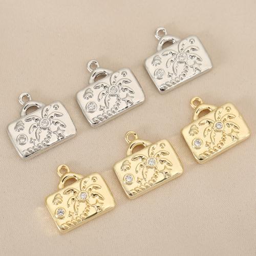 Цирконий Micro Pave латунь подвеска, Латунь, Дерево, Другое покрытие, DIY & инкрустированное микро кубического циркония, Много цветов для выбора, не содержит никель, свинец, 10ПК/сумка, продается сумка