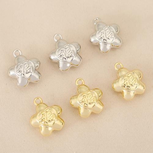 Brass Jewelry Pendants, Star, plated, DIY, more colors for choice, nickel, lead & cadmium free, 10PCs/Bag, Sold By Bag