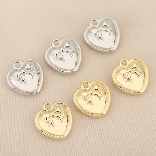 Brass Heart Pendants, plated, DIY, more colors for choice, nickel, lead & cadmium free, 10PCs/Bag, Sold By Bag